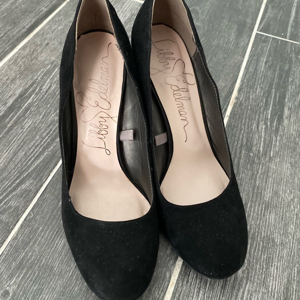 Black Libby Edelman block heels 8.5